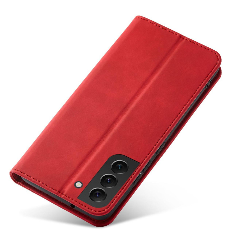 Magnetinis Fancy Dėklas Samsung Galaxy S23, dangtelis su atvartu, piniginės stovas, raudonas