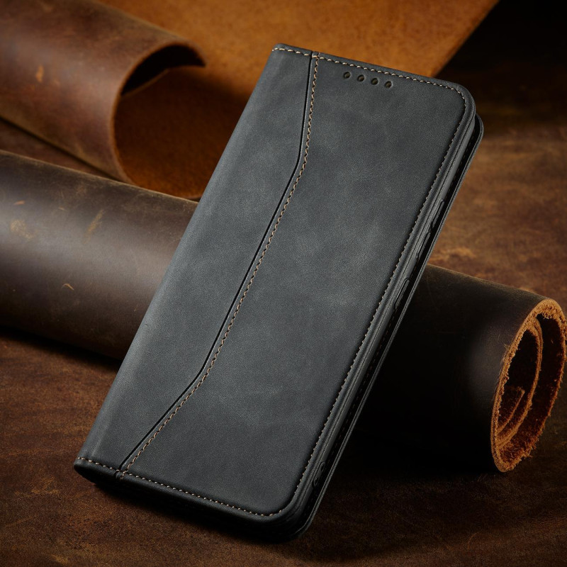 Magnetinis Fancy Dėklas, skirtas Samsung Galaxy S23+ dangtelis su atvartu, juodas piniginės stovas