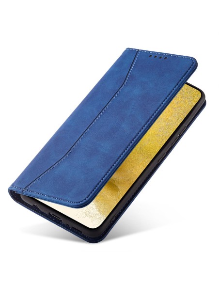 Magnetinis Fancy Dėklas, skirtas Samsung Galaxy S23+ dangtelis su atvartu, mėlynas piniginės stovas
