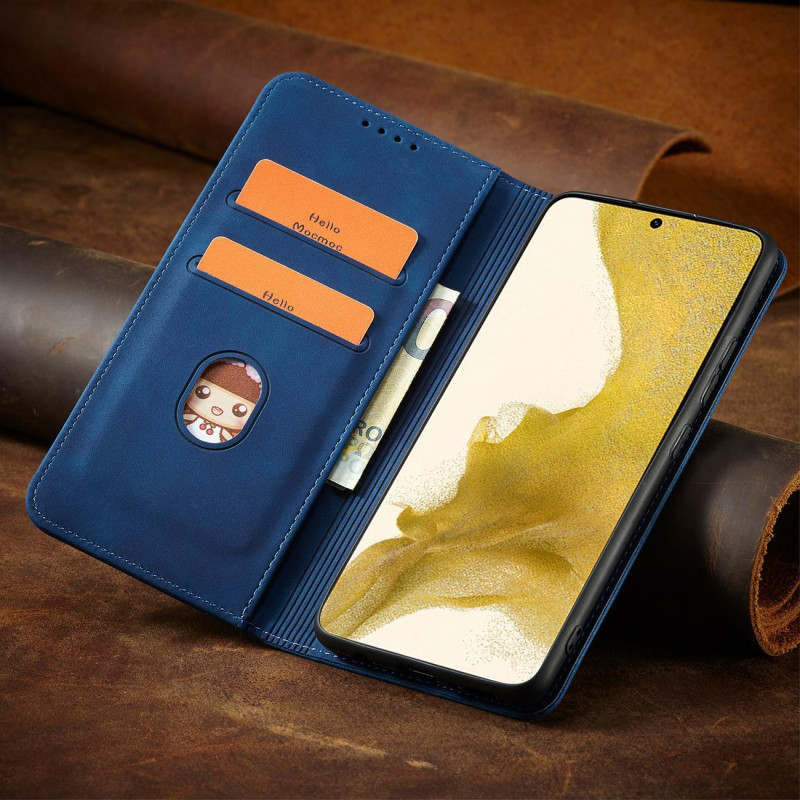 Magnetinis Fancy Dėklas, skirtas Samsung Galaxy S23+ dangtelis su atvartu, mėlynas piniginės stovas