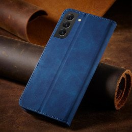 Magnetinis Fancy Dėklas, skirtas Samsung Galaxy S23+ dangtelis su atvartu, mėlynas piniginės stovas