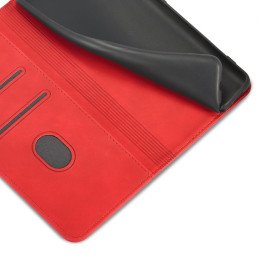 Magnetinis Fancy Dėklas, skirtas Samsung Galaxy S23+ dangtelis su atvartu, piniginės stovas raudonas