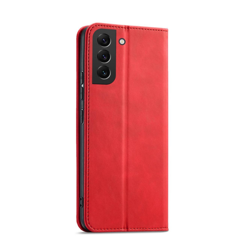 Magnetinis Fancy Dėklas Samsung Galaxy S23 Ultra, dangtelis su atvartu, piniginės stovas, raudonas