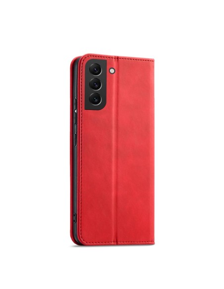 Magnetinis Fancy Dėklas Samsung Galaxy S23 Ultra, dangtelis su atvartu, piniginės stovas, raudonas Magnetinis Fancy Dėklas Samsung Galaxy S23 Ultra, dangtelis su atvartu, piniginės stovas, raudonas