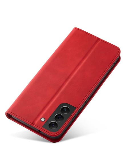 Magnetinis Fancy Dėklas Samsung Galaxy S23 Ultra, dangtelis su atvartu, piniginės stovas, raudonas Magnetinis Fancy Dėklas Samsung Galaxy S23 Ultra, dangtelis su atvartu, piniginės stovas, raudonas