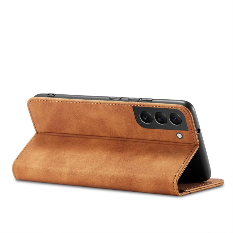Magnetinis Fancy Dėklas Samsung Galaxy S23 Ultra dangtelis su atvartu piniginės stovas rudas