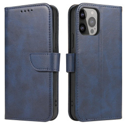 Magnetinis dėklas, skirtas Samsung Galaxy S23+ dangtelis su atvartu, mėlynas piniginės stovas