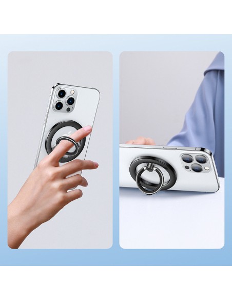 Juodas magnetinis išmaniojo telefono stovo laikiklis Juodas magnetinis išmaniojo telefono stovo laikiklis