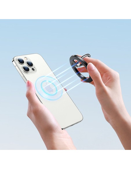 Juodas magnetinis išmaniojo telefono stovo laikiklis Juodas magnetinis išmaniojo telefono stovo laikiklis