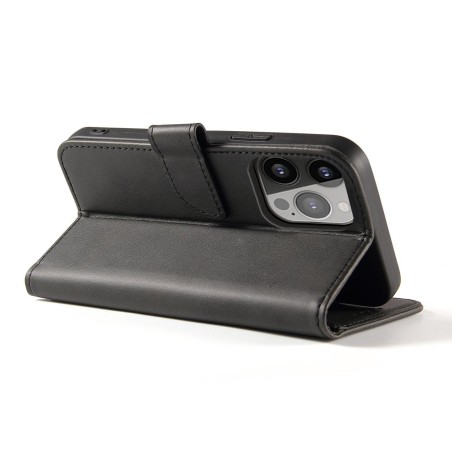 Magnetinis dėklas Oppo A17, dangtelis su atvartu, piniginės stovas, juodas