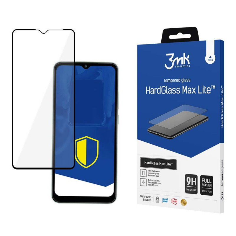 9H 3mk HardGlass Max Lite™ stiklas ant Xiaomi Redmi A1 / Xiaomi Redmi A1 Plus 9H 3mk HardGlass Max Lite™ stiklas ant Xiaomi Redmi A1 / Xiaomi Redmi A1 Plus