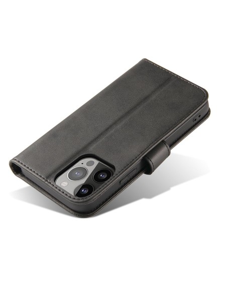 Magnetinis dėklas Oppo A17, dangtelis su atvartu, piniginės stovas, juodas Magnetinis dėklas Oppo A17, dangtelis su atvartu, piniginės stovas, juodas