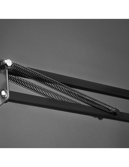 Nulenkiamas trikojo laikiklis prie stalo telefonui ir planšetiniam kompiuteriui juodos ir pilkos spalvos Nulenkiamas trikojo laikiklis prie stalo telefonui ir planšetiniam kompiuteriui juodos ir pilkos spalvos