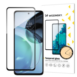 Wozinsky Full Glue grūdintas stiklas viso ekrano grūdintas stiklas, skirtas Motorola Moto G72 9H su juodu rėmeliu