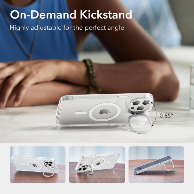ESR Classic Kickstand Halolock MagSafe dėklas iPhone 14 Pro - skaidrus