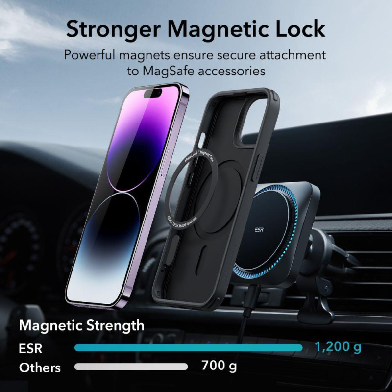 ESR Classic Hybrid Halolock MagSafe dėklas iPhone 14 Pro Max - juodas