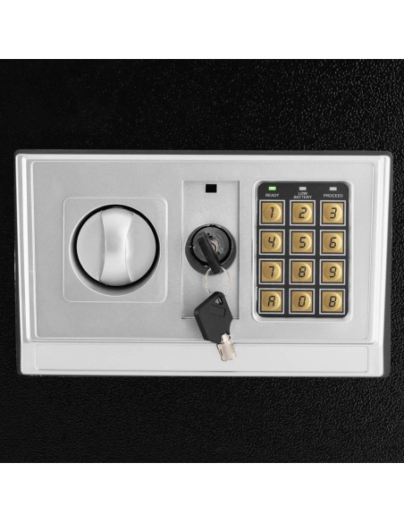 Elektroninis namų biuro seifas su plienine kombinuota spyna 35x34,5x50 cm Elektroninis namų biuro seifas su plienine kombinuota spyna 35x34,5x50 cm