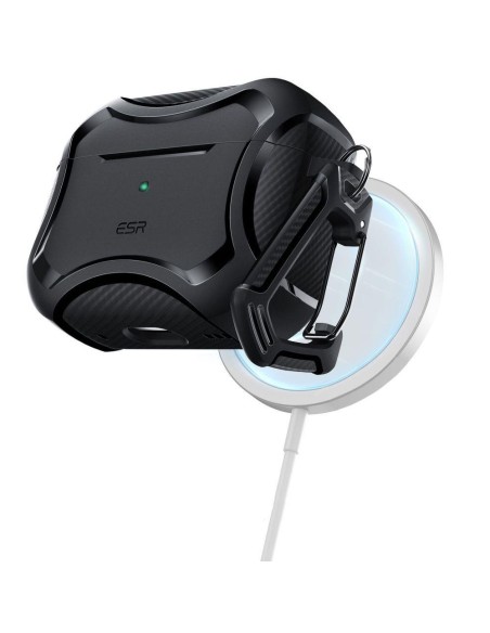 ESR Cyber Armor Halolock dėklas su MagSafe, skirtas Apple AirPods Pro 1/ 2 – juodas
