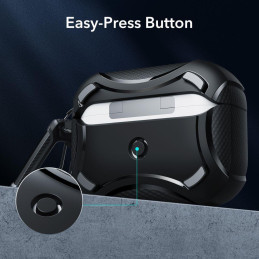 ESR Cyber Armor Halolock dėklas su MagSafe, skirtas Apple AirPods Pro 1/ 2 – juodas