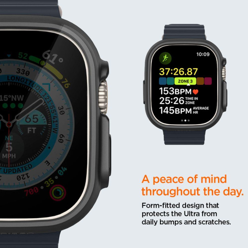 Spigen Thin Fit dėklas Apple Watch Ultra (49 mm) - juodas
