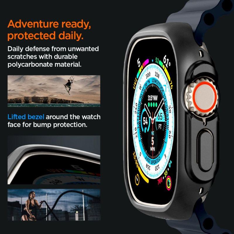 Spigen Thin Fit dėklas Apple Watch Ultra (49 mm) - juodas