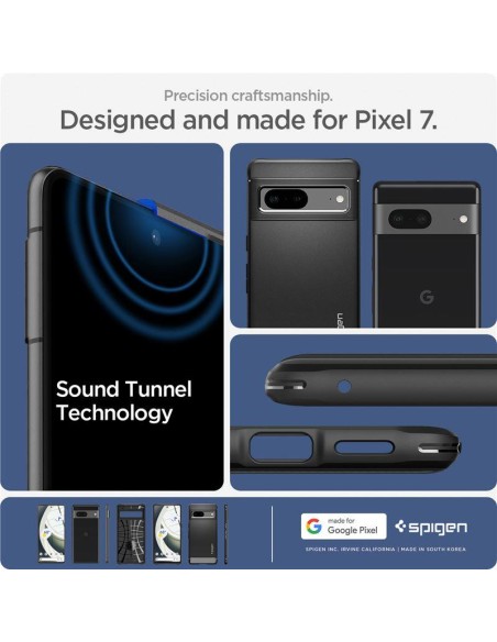 Spigen Rugged Armor dėklas, skirtas Google Pixel 7 – matinė juoda