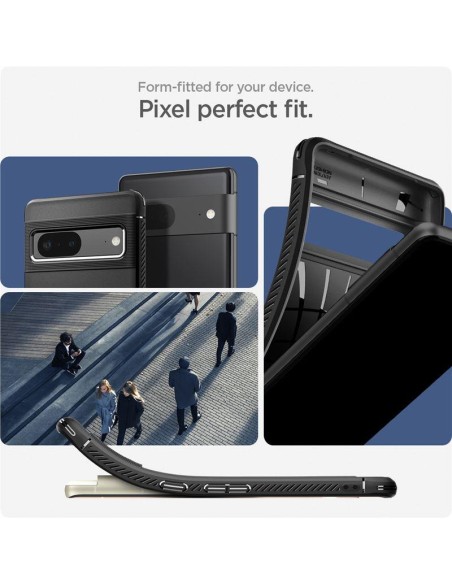 Spigen Rugged Armor dėklas, skirtas Google Pixel 7 – matinė juoda