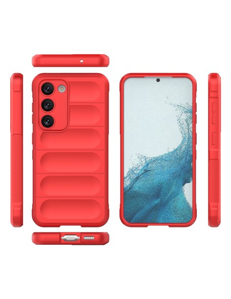 Magic Shield Case Samsung Galaxy S23+, lankstus, šarvuotas dangtelis, raudonas