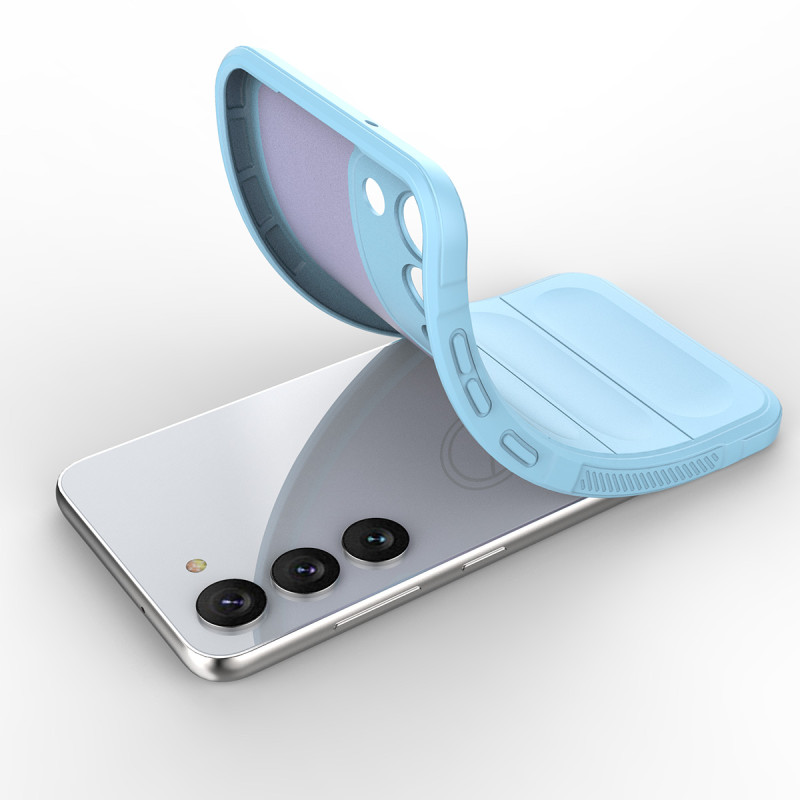 Magic Shield Case dėklas Samsung Galaxy S23+, lankstus, šarvuotas dangtelis, šviesiai mėlynas
