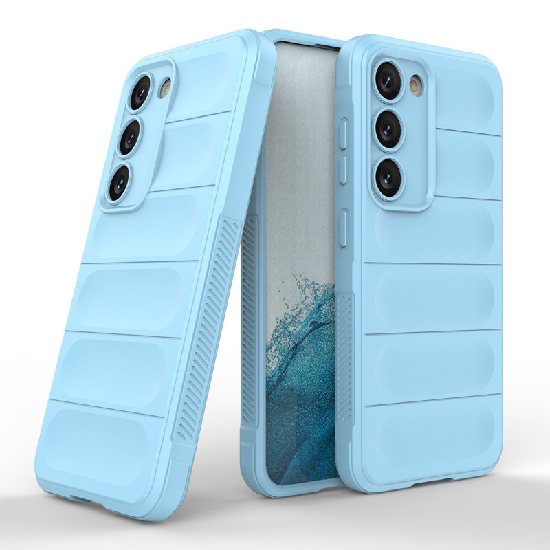 Magic Shield Case dėklas Samsung Galaxy S23+, lankstus, šarvuotas dangtelis, šviesiai mėlynas