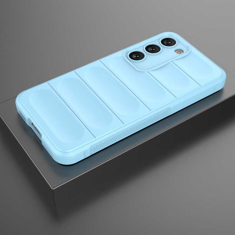 Magic Shield Case dėklas Samsung Galaxy S23+, lankstus, šarvuotas dangtelis, šviesiai mėlynas