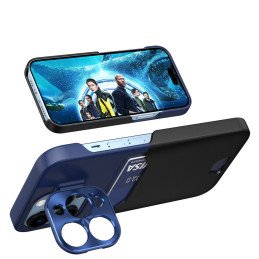 Odinis stovo dėklas Samsung Galaxy S23, kortelių piniginės dangtelis su stovu, mėlynas
