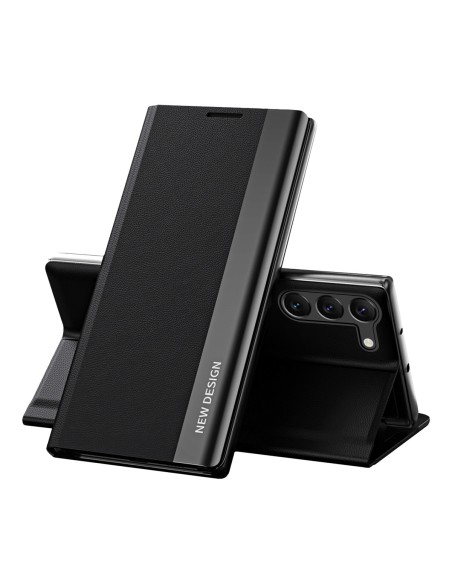 Sleep Case Pro dėklas, skirtas Samsung Galaxy S23+ su atverčiamu stovu, juodas