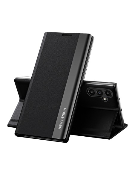 Sleep Case Pro dėklas, skirtas Samsung Galaxy A13 su atverčiamu stovu, juodas