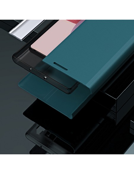 Sleep Case Pro dėklas, skirtas Samsung Galaxy A13 su atverčiamu stovu, juodas