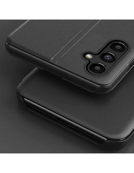 Eco Leather View Case dėklas, skirtas Samsung Galaxy S23+ su atvartu, raudonas stovas