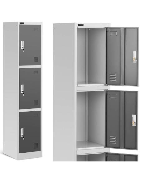 3 durų metalinė socialinė rakinama spintelė su raktinėmis spynomis 3 durų metalinė socialinė rakinama spintelė su raktinėmis spynomis
