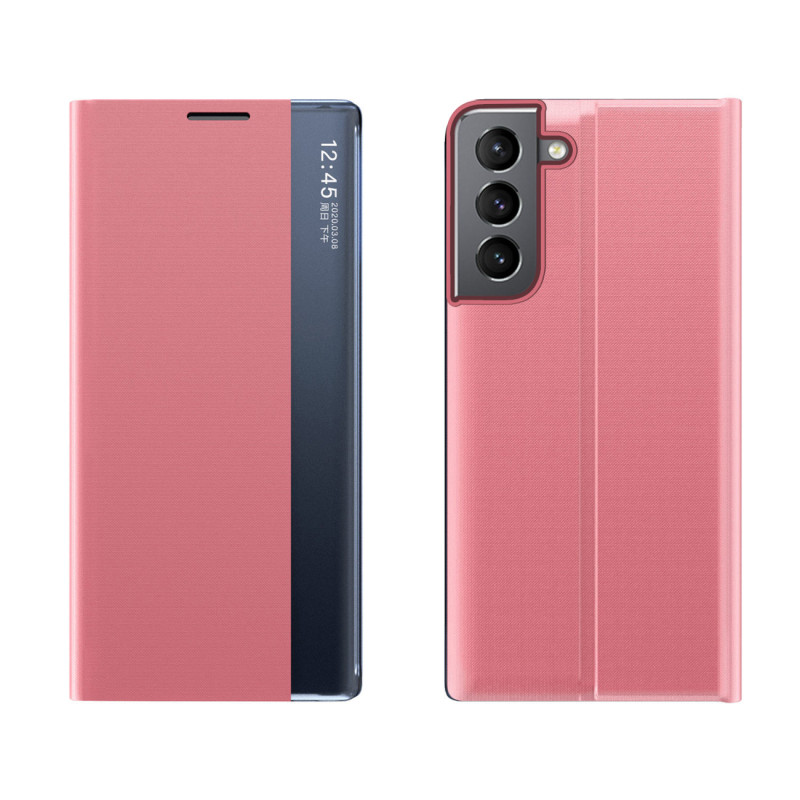 Naujas „Sleep Case“ dėklas, skirtas „Samsung Galaxy S23+“ dangteliui su atvartu, rožinės spalvos stovu