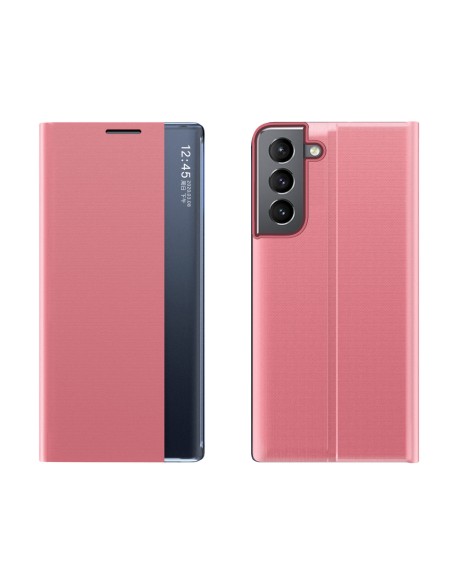 Naujas „Sleep Case“ dėklas, skirtas „Samsung Galaxy S23“ dėklui su atvartu, rožinės spalvos stovu