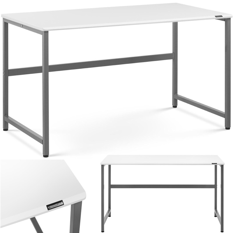 Pramoninis kompiuterio stalas ant metalinio rėmo 120 x 60 cm balta ir pilka
