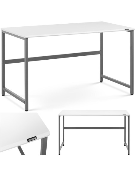 Pramoninis kompiuterio stalas ant metalinio rėmo 120 x 60 cm balta ir pilka Pramoninis kompiuterio stalas ant metalinio rėmo 120 x 60 cm balta ir pilka