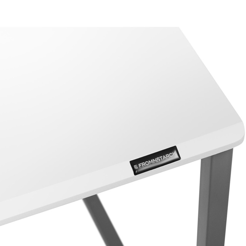 Pramoninis kompiuterio stalas ant metalinio rėmo 120 x 60 cm balta ir pilka