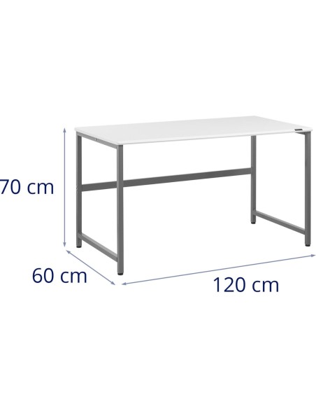 Pramoninis kompiuterio stalas ant metalinio rėmo 120 x 60 cm balta ir pilka Pramoninis kompiuterio stalas ant metalinio rėmo 120 x 60 cm balta ir pilka
