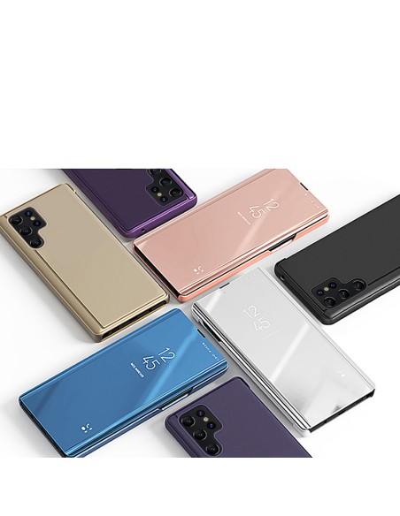 Clear View Case dėklas, skirtas Samsung Galaxy S23 Ultra dangtelis su mėlynu atvartu