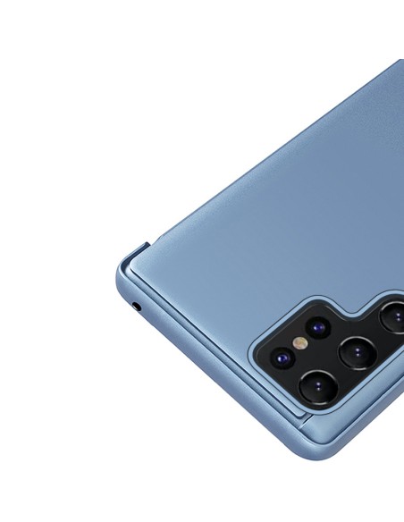 Clear View Case dėklas, skirtas Samsung Galaxy S23 Ultra dangtelis su mėlynu atvartu