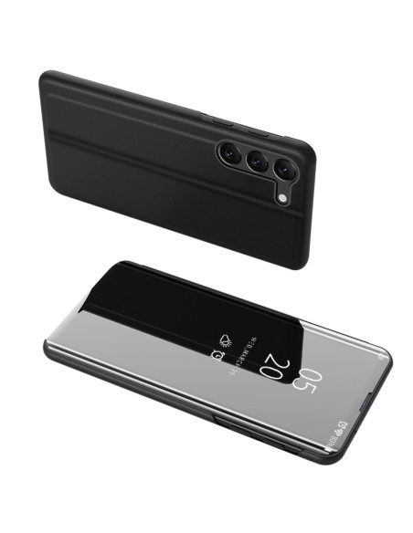 Clear View Case dėklas, skirtas Samsung Galaxy S23+ dangteliu su atvartu, juodas Clear View Case dėklas, skirtas Samsung Galaxy S23+ dangteliu su atvartu, juodas