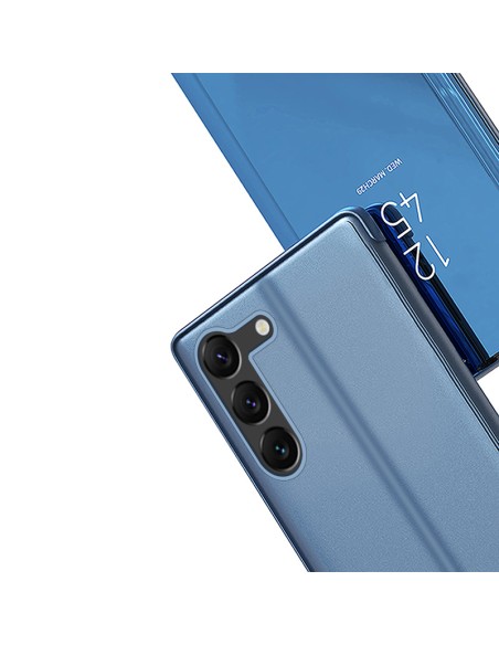 Clear View Case dėklas, skirtas Samsung Galaxy S23 dangteliu su rausvu atvartu