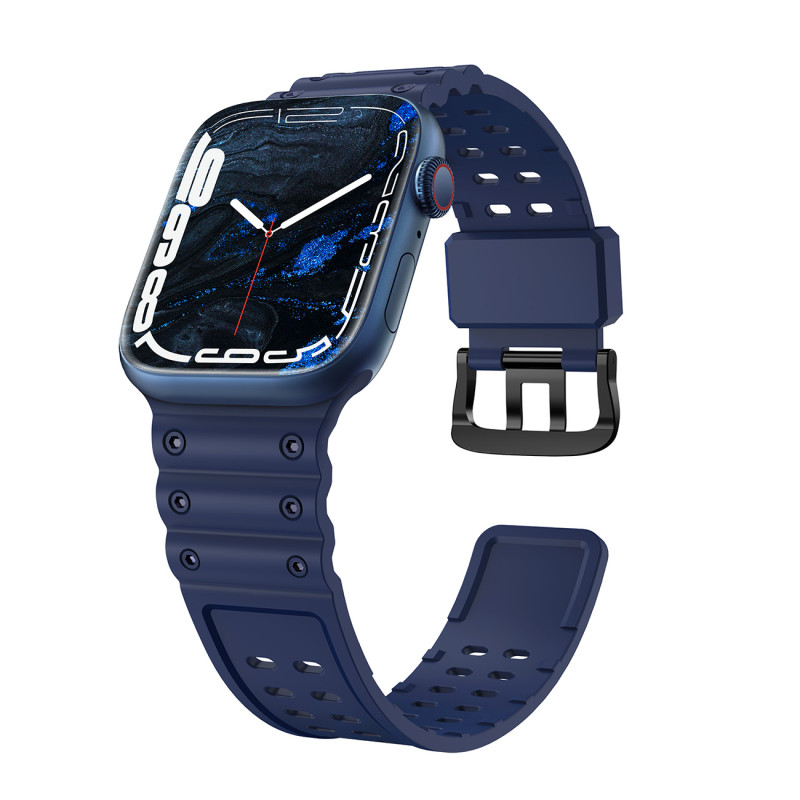 Dirželis Triple Protection Apple Watch SE dirželis, 9, 8, 7, 6, 5, 4, 3, 2, 1 (41, 40, 38 mm) apyrankė tamsiai mėlyna Dirželis Triple Protection Apple Watch SE dirželis, 9, 8, 7, 6, 5, 4, 3, 2, 1 (41, 40, 38 mm) apyrankė tamsiai mėlyna