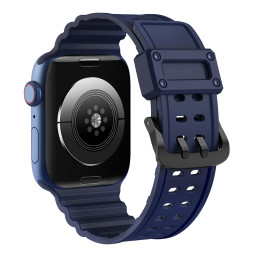 Dirželis Triple Protection Apple Watch SE dirželis, 9, 8, 7, 6, 5, 4, 3, 2, 1 (41, 40, 38 mm) apyrankė tamsiai mėlyna