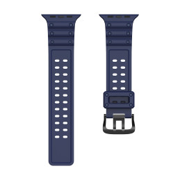 Dirželis Triple Protection Apple Watch SE dirželis, 9, 8, 7, 6, 5, 4, 3, 2, 1 (41, 40, 38 mm) apyrankė tamsiai mėlyna